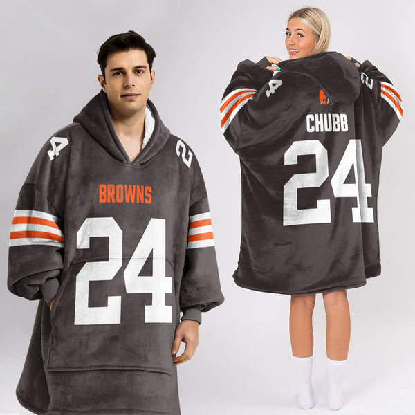Adult 24 Cleveland Football Unisex Blanket Hoodie