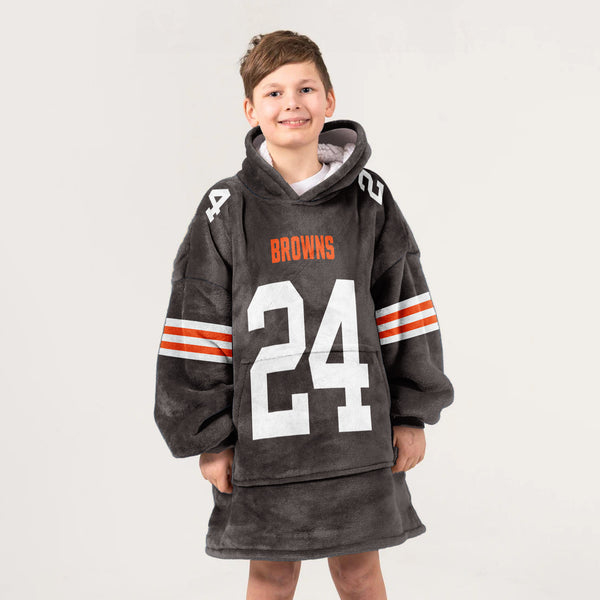 Kid 24 Cleveland Football Unisex Blanket Hoodie