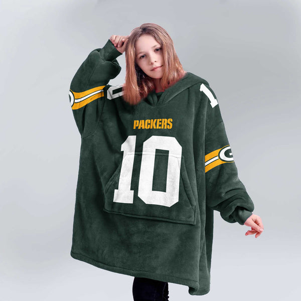 Kid J.L. 10 Green Bay Football Unisex Blanket Hoodie
