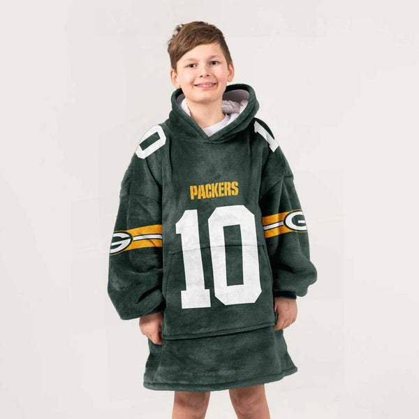 Kid J.L. 10 Green Bay Football Unisex Blanket Hoodie