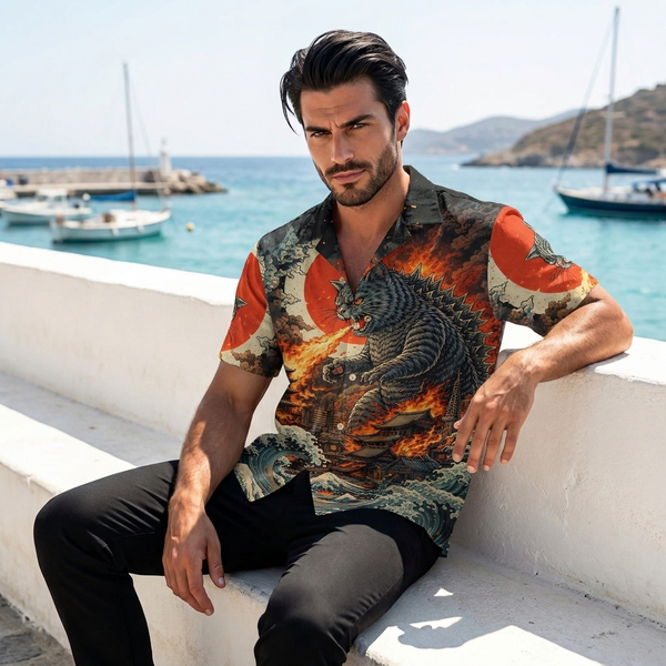 Chrisraw Monster and Wandering Cat Hawaiian Shirt