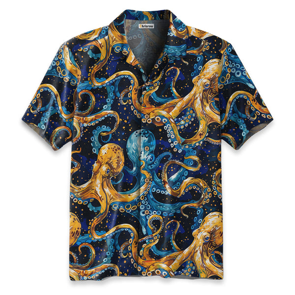 Chrisraw Blue Ocean Octopus Hawaiian Shirt