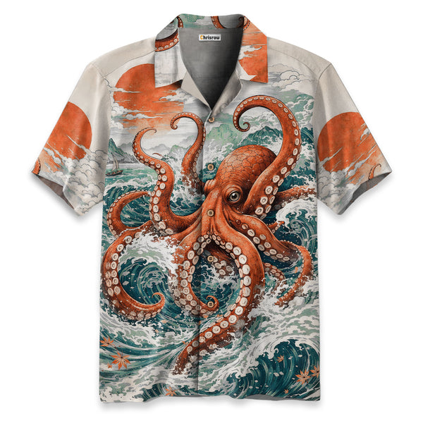 Chrisraw Great Wave Octopus Hawaiian Shirt