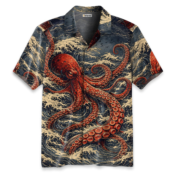 Chrisraw Great Wave Octopus Hawaiian Shirt