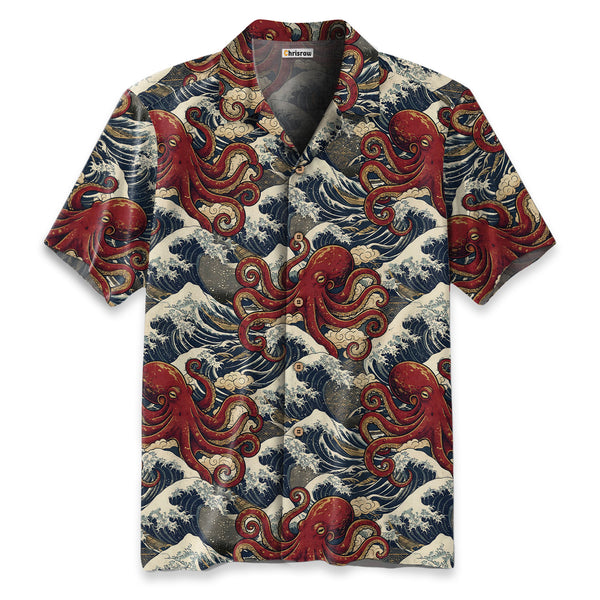 Chrisraw Great Wave Octopus Hawaiian Shirt