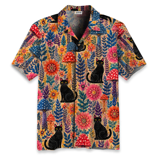 Chrisraw Yayoi Kusama Forest Cat Hawaiian Shirt