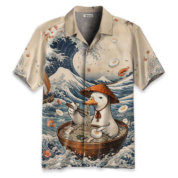 Chrisraw Naughty Duck Eating Ramen Hawaiian Shirt