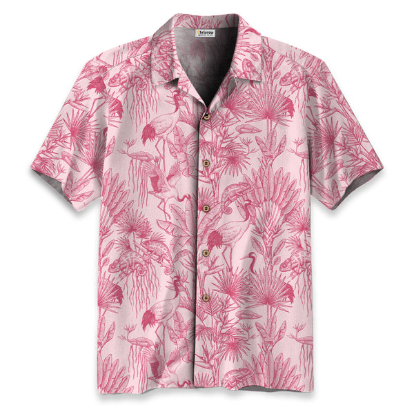 Chrisraw Crane Garden Hawaiian Shirt