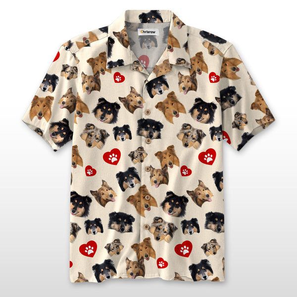 Rough Collie Hawaiian Shirt 100% Cotton