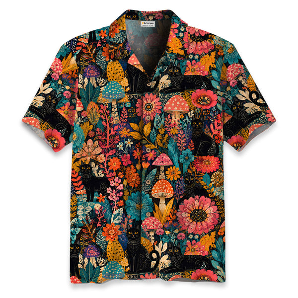 Chrisraw Yayoi Kusama Forest Cat Hawaiian Shirt