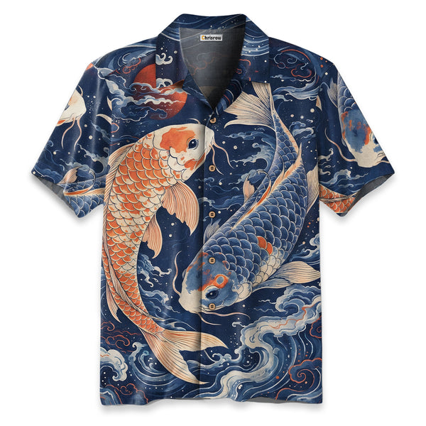 Chrisraw Two Koi Carps Hawaiian Shirt