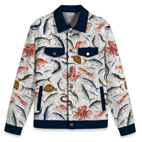 Chrisraw Sea Ocean Canvas Jacket | All-Over Print Cotton Jacket