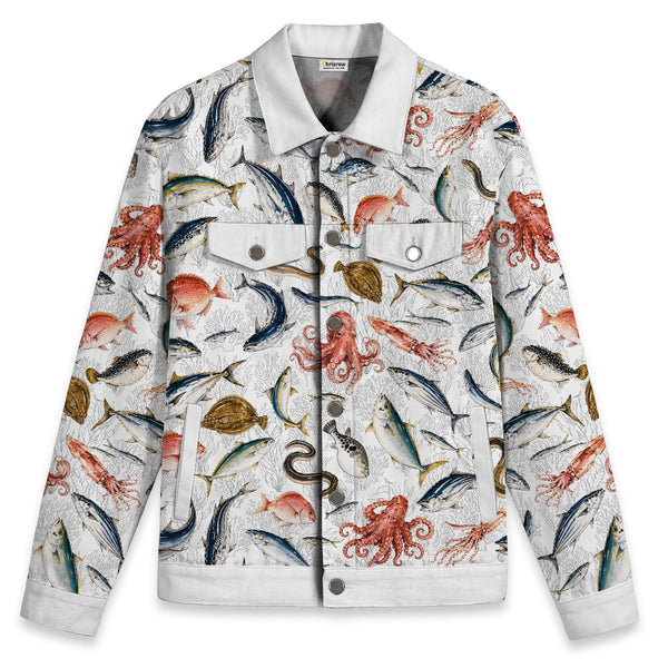 Chrisraw Sea Ocean Canvas Jacket | All-Over Print Cotton Jacket