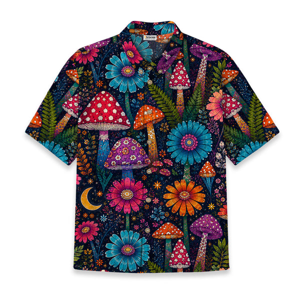 Chrisraw Kid's Japanese Yayoi Kusama Mushrooms Ukiyo-e Short Sleeves Shirt
