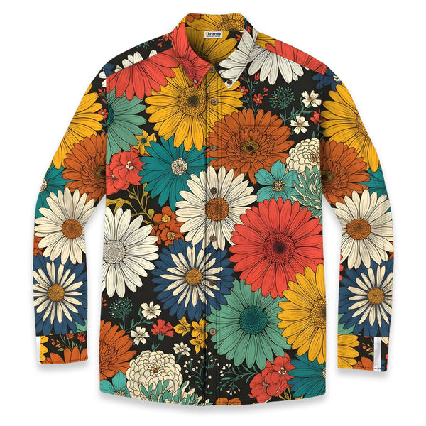 Chrisraw Colorful Chrysanthemums Long Sleeves Shirt