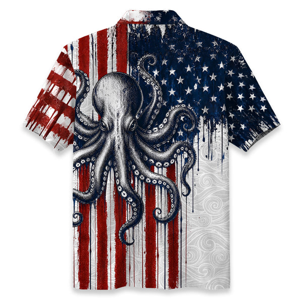 Chrisraw America 250 Octopus Freedom Hawaiian Shirt