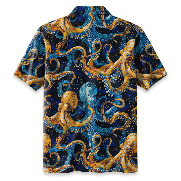 Chrisraw Blue Ocean Octopus Hawaiian Shirt