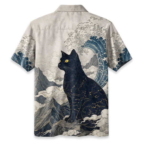 Chrisraw Cat Amidst Majestic  Peaks Hawaiian Shirt