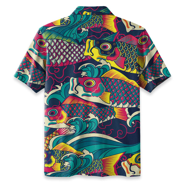 Chrisraw Colorful Japanese Koinobori Hawaiian Shirt
