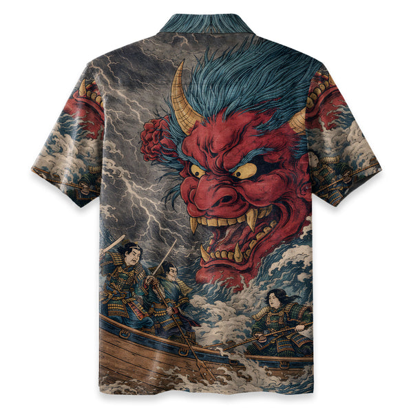 Chrisraw Demon And Samurai At Sea Hawaiian Shirt