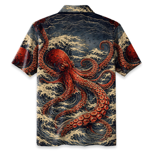 Chrisraw Great Wave Octopus Hawaiian Shirt