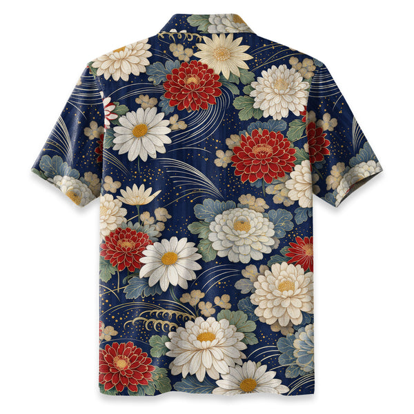 Chrisraw Crimson Daisy Hawaiian Shirt