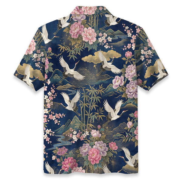 Chrisraw Cranes of Edo Hawaiian Shirt