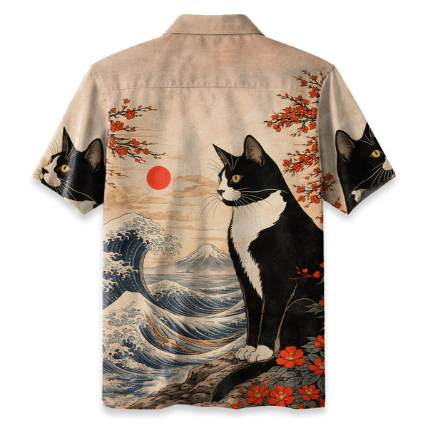 Chrisraw Sunset Cat Hawaiian Shirt
