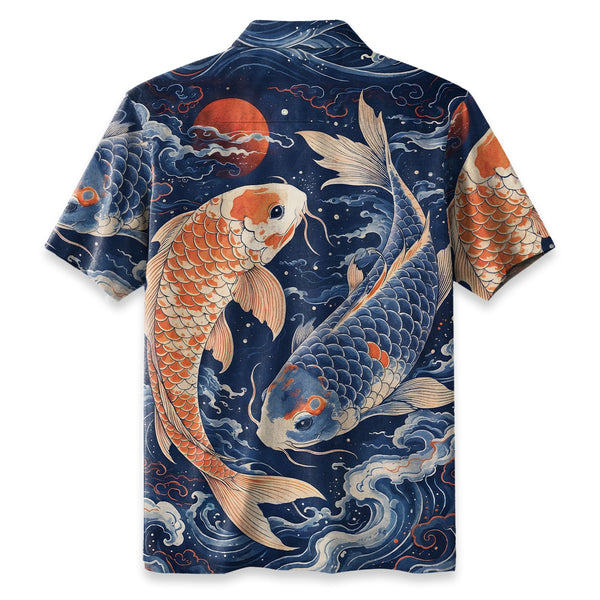 Chrisraw Two Koi Carps Hawaiian Shirt