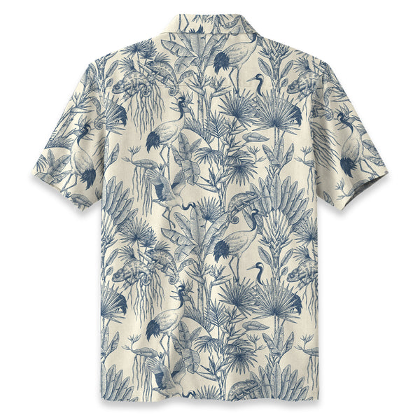 Chrisraw Crane Garden Hawaiian Shirt