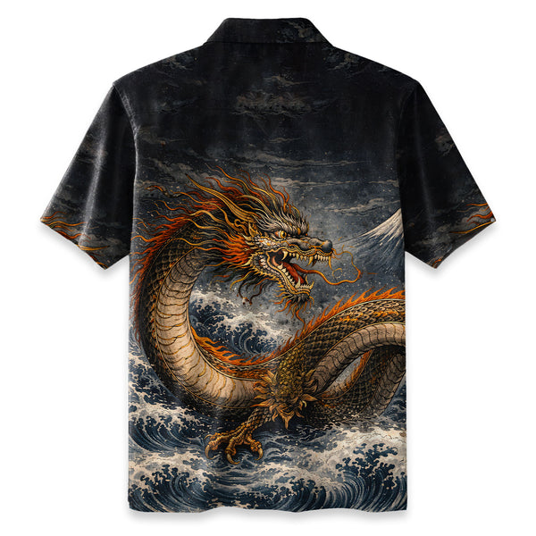 Chrisraw Wave Dragon Hawaiian Shirt
