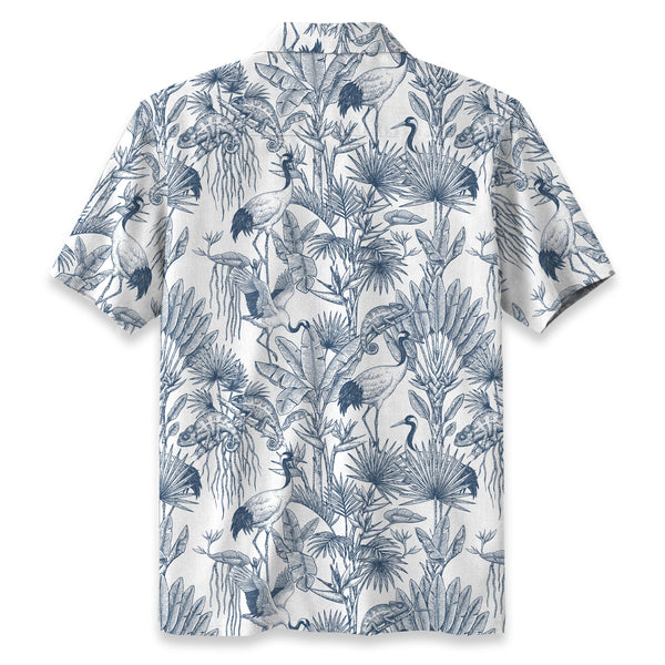 Chrisraw Crane Garden Hawaiian Shirt