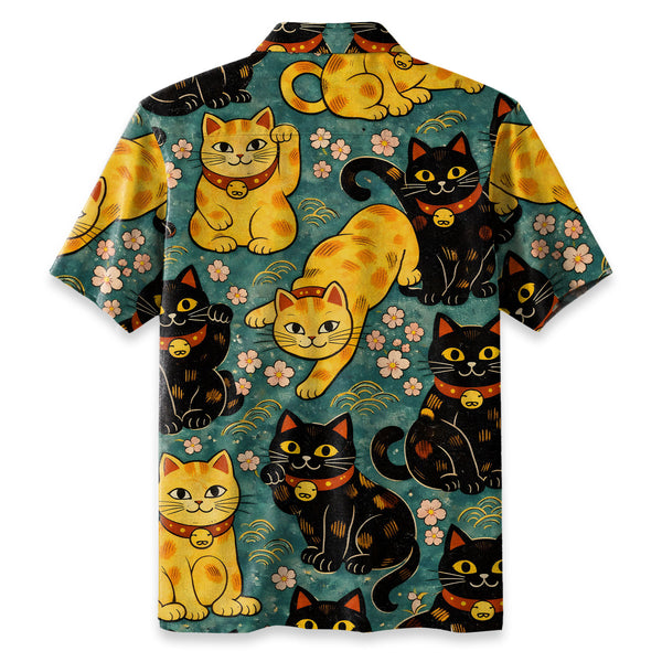 Chrisraw Yellow Cat And Black Cat Hawaiian Shirt