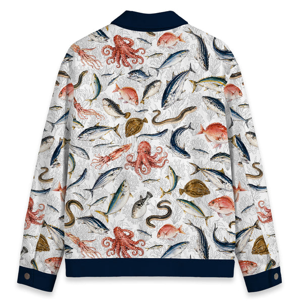Chrisraw Sea Ocean Canvas Jacket | All-Over Print Cotton Jacket