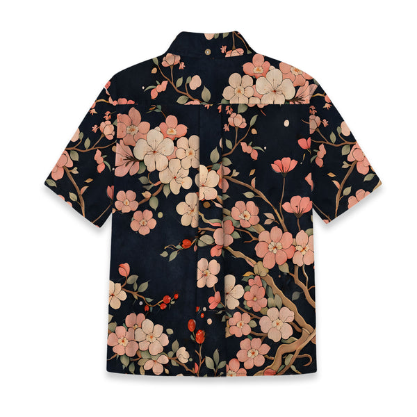 Chrisraw Kid's Japanese Blooming Sakura Ukiyo-e Short Sleeves Shirt