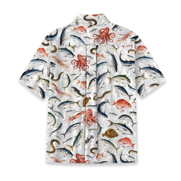 Chrisraw Kid's Japanese Sea Fish Ukiyo-e Short Sleeves Shirt