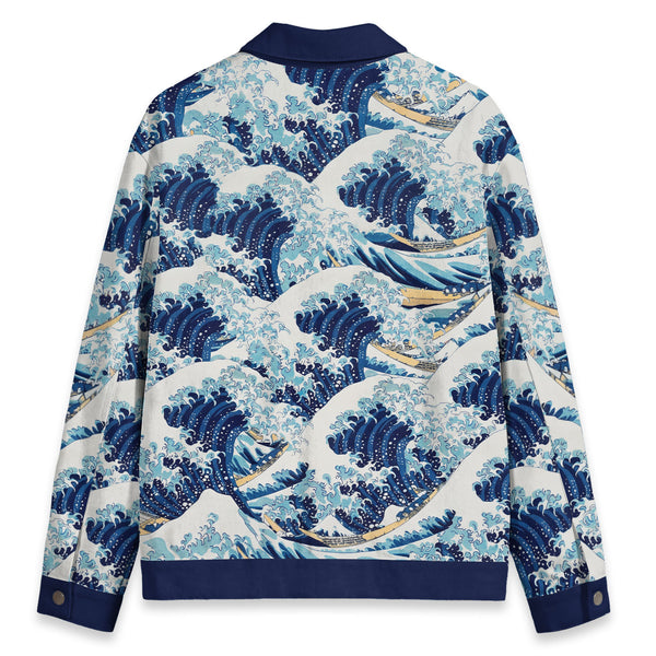 Chrisraw Great Wave Kanagawa Canvas Jacket | All-Over Print Cotton Jacket