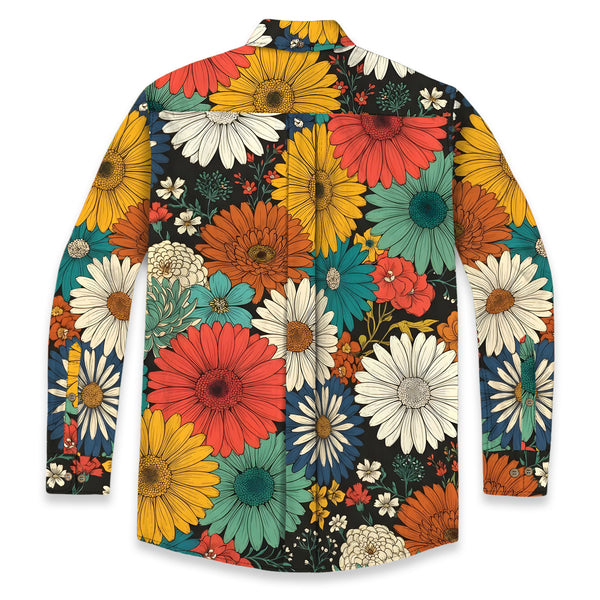 Chrisraw Colorful Chrysanthemums Long Sleeves Shirt