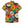 Chrisraw Men's Japanese Colorful Chrysanthemums Ukiyo-e Short Sleeves Shirt