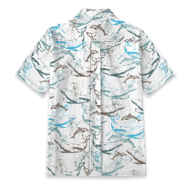Chrisraw Women's Japanese Marine animals Ukiyo-e Short Sleeves Shirt