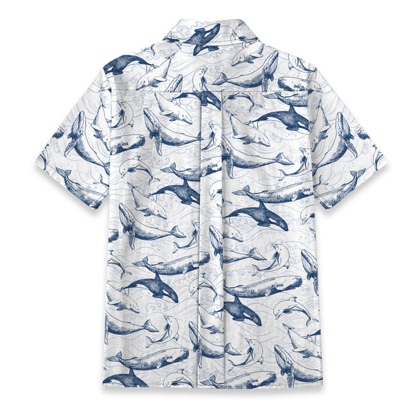 Chrisraw Women's Japanese Marine animals Ukiyo-e Short Sleeves Shirt
