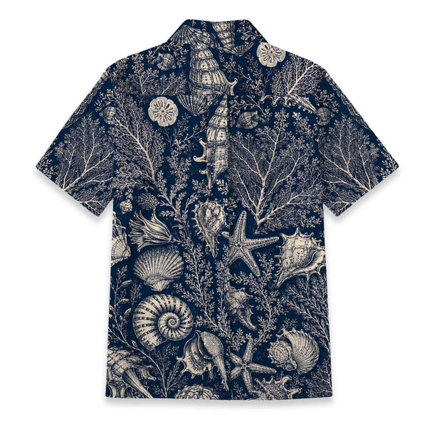 Chrisraw Women's Japanese Marine Mystery Ukiyo-e Short Sleeves Shirt