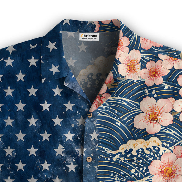 Chrisraw America 250 Sakura Wave Hawaiian Shirt