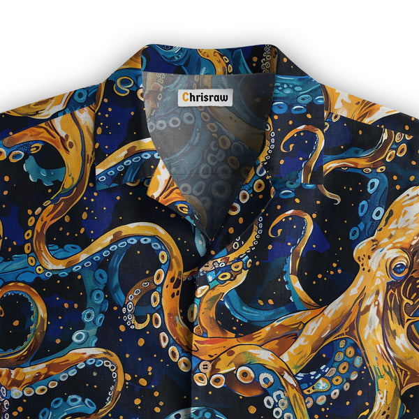 Chrisraw Blue Ocean Octopus Hawaiian Shirt