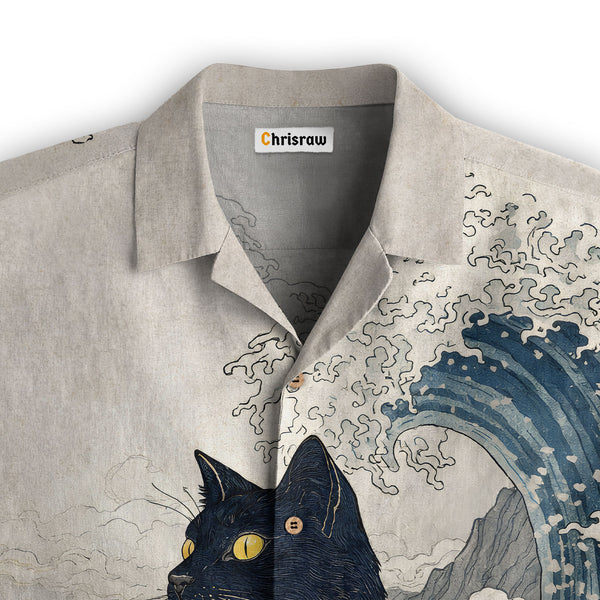 Chrisraw Cat Amidst Majestic  Peaks Hawaiian Shirt