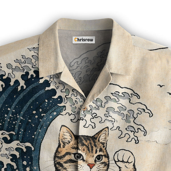 Chrisraw Cat Surfing Hawaiian Shirt
