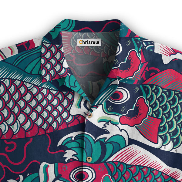 Chrisraw Colorful Japanese Koinobori Hawaiian Shirt