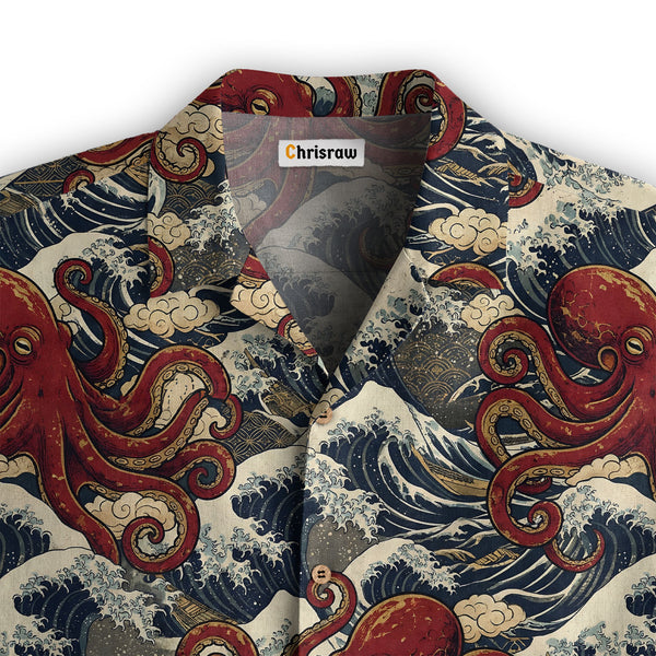 Chrisraw Great Wave Octopus Hawaiian Shirt