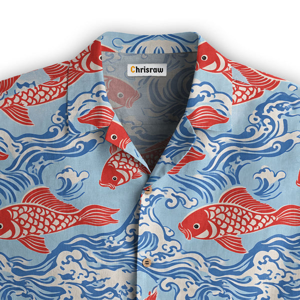 Chrisraw Koi Carp Frenzy Hawaiian Shirt - CR01