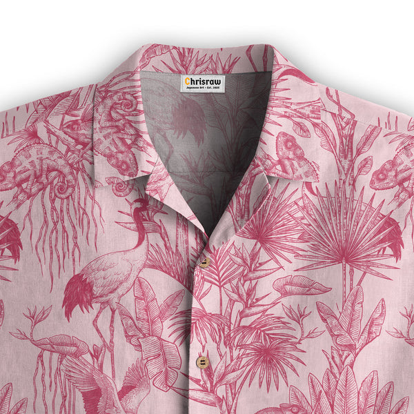 Chrisraw Crane Garden Hawaiian Shirt